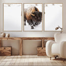 Bison Winter Wall Art Canvas Print For Farmhouse Decor