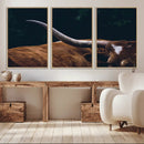 Texas Longhorn Bull Wall Art Canvas Print - Large Framed