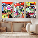 Picasso Style Art Abstract Canvas Wall Art Print , Colorful