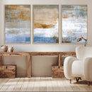 Blue Multi Panel Abstract Wall Art Canvas, Abstract Blue and