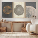 Boho Tree Ring Wall Art, Modern Minimalist Wood Grain