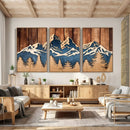Rustic Wood Style Mountain Wall Art, Nature Forest Canvas