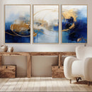 Navy Blue Abstract Wall Art Canvas Print