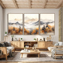 Abstract Mountain Wall Art | Misty Mountain Forest and