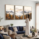 Abstract Mountain Wall Art | Misty Mountain Forest and