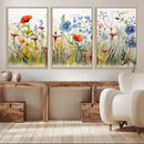 Colorful Wildflower Canvas Wall Art - Vibrant Floral