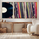 Vinyl Record and Album Collection Canvas Wall Art - Retro