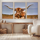 Texas Longhorn Wall Art Print, Framed Longhorn Cow Wall Art