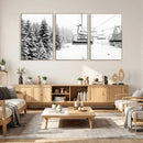 Winter Forest Wall Art Canvas Print – Framed Snowy Mountain