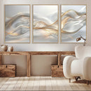 Abstract art Grey and Gold Lines Wall Art