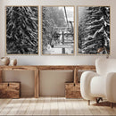 Winter Ski Lift Black and White Canvas Wall Art – Alpine