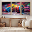 Abstract Graffiti Barbell Canvas Wall Art – Urban Fitness