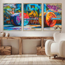 Fitness Gym Barbell Graffiti Wall Art Canvas Print