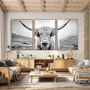 Scottish Cow Wall Art Canvas Print