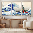 Katsushika Hokusai Kanagawa Giant Wave Wall Art Canvas Print