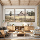 Rustic Farmhouse Barn Wall Art | 3-Panel Framed Gallery Wrap