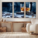 Whiskey Ice Wall Art Canvas Print