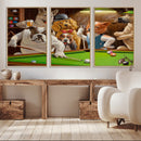 Dogs Playing Pool Canvas Wall Art Funny Gifts Dog Print