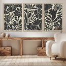Modern Botanical Wall Art - Floral Black and White Canvas