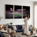 Ben Hill Griffin Stadium Night Game Triple Canvas Wall Art -