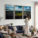 3-Panel Kauffman Stadium Wall Art Print | Large Kansas City