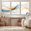 Decorative Turquoise Abstract Wave Wall Art Canvas Print
