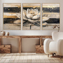 Abstract Lotus Flower Wall Art Canvas Print, Meditation Yoga