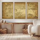 Vintage Game of Thrones Map Wall Art | Westeros and Essos