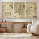 Vintage Middle Earth Map Wall Art Canvas – Lord of the Rings