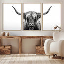 Highland Wall Art Canvas Print – Minimalist Black and White by MyGreatCanvas | Canvas Wall Art Prints | Photo Prints & Wall Decor