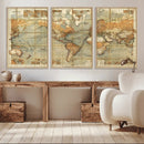 Push Pin World Map Canvas Print – Travel Tracker Wall Art