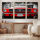 Red Mustang Car Wall Art – Framed Classic Vehicle Canvas by MyGreatCanvas | Canvas Wall Art Prints | Photo Prints & Wall Decor
