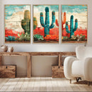 Colorful Cacti Wall Art – Framed Vibrant Succulent Canvas by MyGreatCanvas | Canvas Wall Art Prints | Photo Prints & Wall Decor