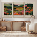 Yayoi Kusama Landscape Canvas Print, Vibrant Floral Mountain