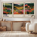 Yayoi Kusama Abstract Print, Vibrant Floral Mountain Art