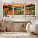Framed Yayoi Kusama Print, Vibrant Floral Mountain Art