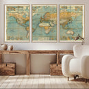 Push Pin World Map Canvas Print – Travel Tracker Wall Art
