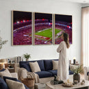 Bryant-Denny Stadium Night Game Triple Canvas Wall Art -