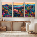 Colorful Abstract Landscape Wall Art Print Canvas - Vibrant
