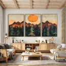 Sunset Mountain Landscape Canvas Wall Art Print - Nature