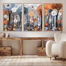 Abstract Winter Landscape Canvas Wall Art Print - Large