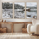 Winter Wall Art - Cabin by the Lake Canvas Wall Art - Serene by MyGreatCanvas | Canvas Wall Art Prints | Photo Prints & Wall Decor