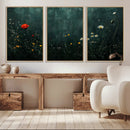 Wildflower Field Framed Wall Art, Vintage Botanical