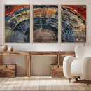 Abstract Tree Ring Wall Art, Colorful Framed Tree Ring Wall