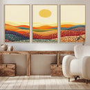 YAYOI KUSAMA Colorful Dot Art Landscape Canvas - Framed