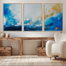Blue Abstract Print - Dynamic Ocean-Inspired Canvas Wall Art