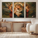 Mary Jesus Canvas Wall Art Print - Madonna and Child with