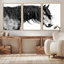 Black Horse Wall Art Canvas Print – Elegant Farmhouse Decor