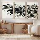 Abstract Horse Wall Art Canvas Print - Dynamic Black Ink