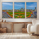 Wrigley Field Chicago Cubs Panoramic Canvas Print –